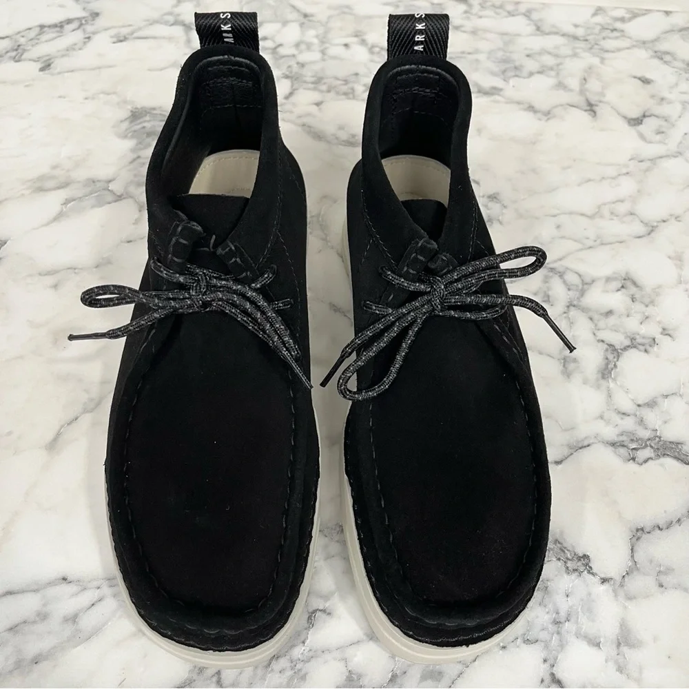 CLARKS Origin Wallabee Shoes Women’s Black Suede Lace Up Chukka Ankle Boots 9.5